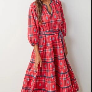 Printfresh Main Street Dress in Nostalgia Plaid Joyful Red Cotton Size Small NWT